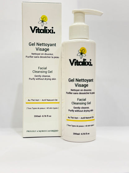 Gel Nettoyant Visage Vitalixi – Nettoyage Doux & Équilibrant